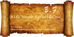 Blüttner Feliciána névjegykártya